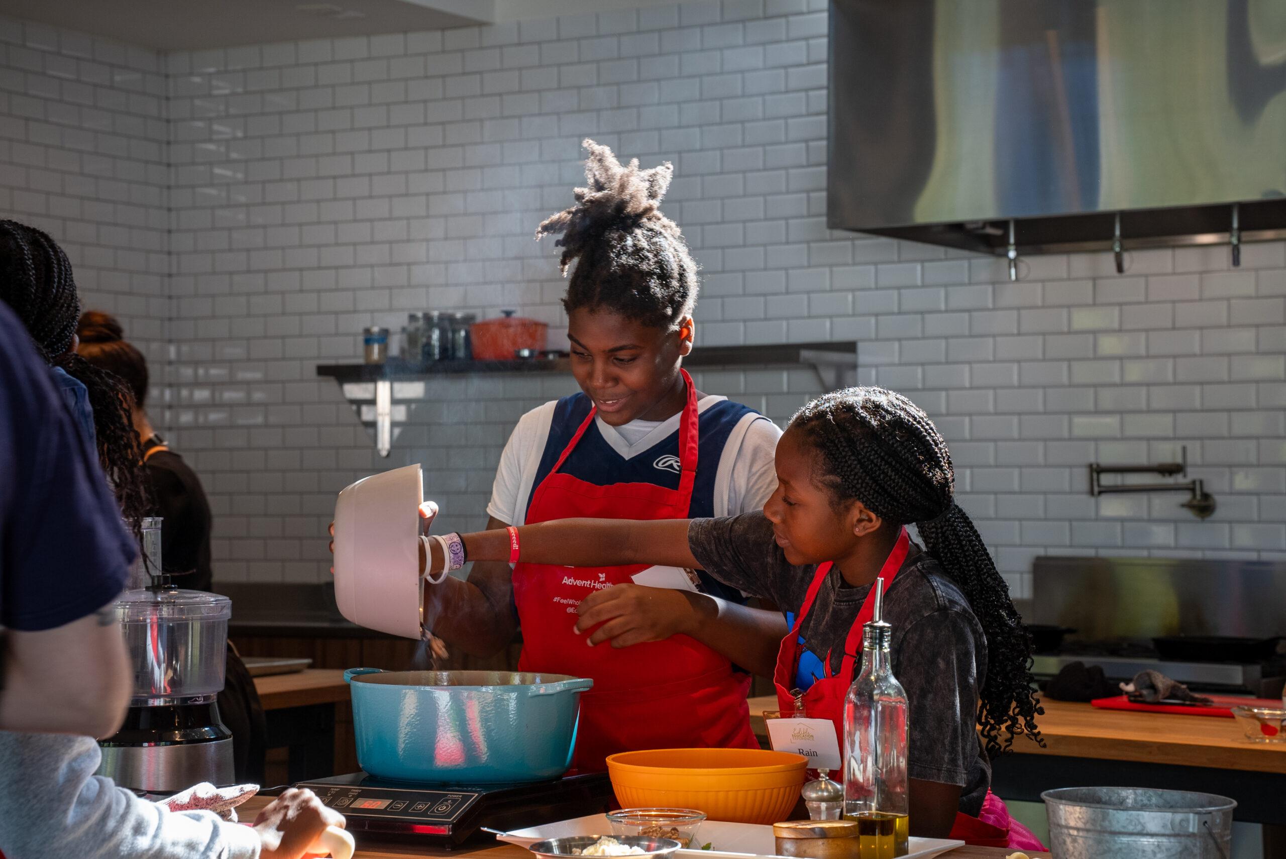 Students cooking